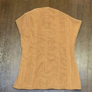 ARE YOU AM I Tan Strapless Corset-Style Top